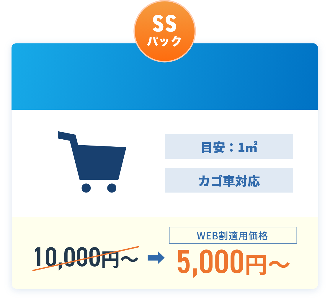 SSパック,目安1㎡,カゴ車対応,WEB割適用価格5,000円~