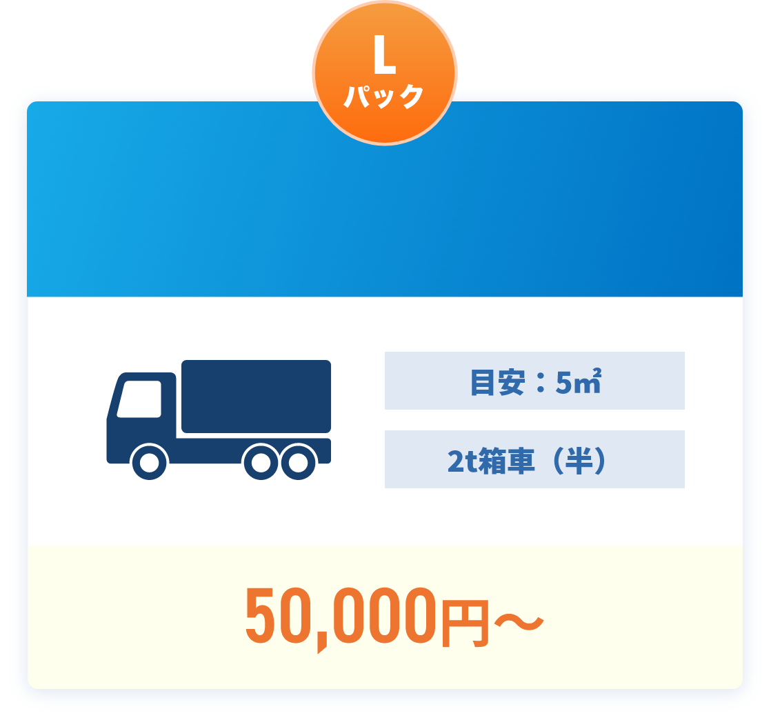 Lパック,目安5㎡,2t箱車(半),50,000円~